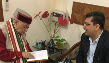 &ldquo;Dr. Rishi gifted his book, Enterprise IoT to Mr. Murali Manohar Joshi, BJP Member of Parliament&rdquo;
